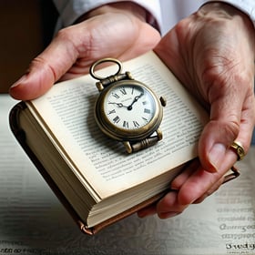A beautiful timeless object being passed down An antique watch a family heirloom or a wellloved book being handed from one generation to the n
