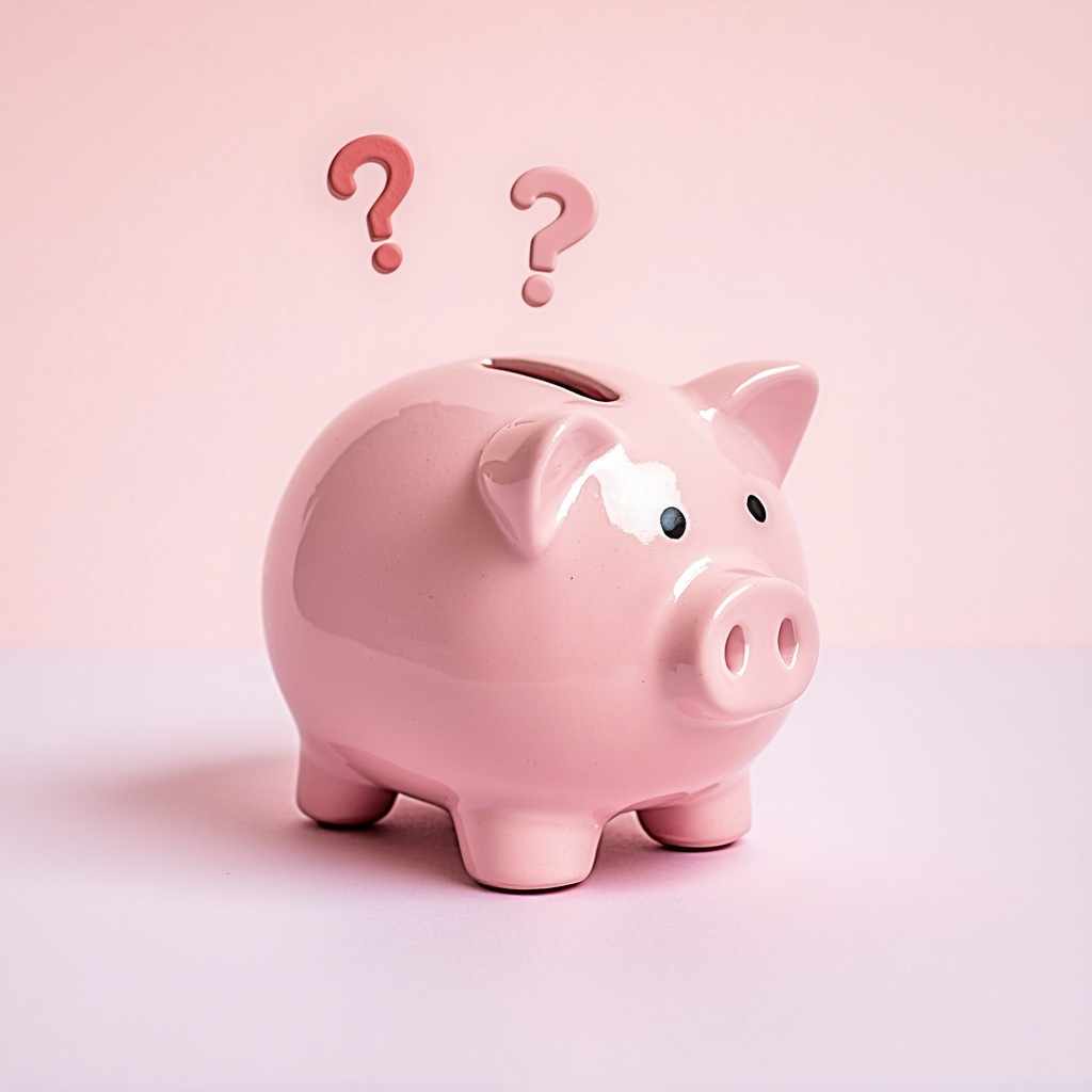 image of piggy bank and question mark