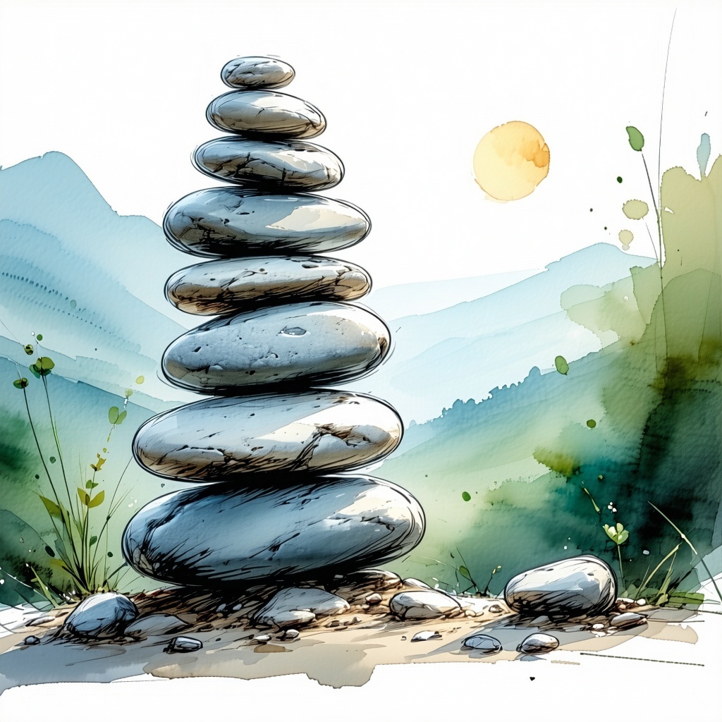 A balanced stack of smooth stones representing stability and clarity
